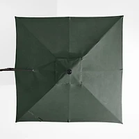 9' Square Cast Ivy Green Sunbrella® Cantilever Outdoor Patio Umbrella with Black Metal Frame