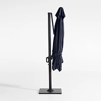 9' Square Canvas Navy Blue Sunbrella® Cantilever Outdoor Patio Umbrella with Black Metal Frame