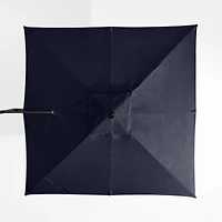 9' Square Canvas Navy Blue Sunbrella® Cantilever Outdoor Patio Umbrella with Black Metal Frame
