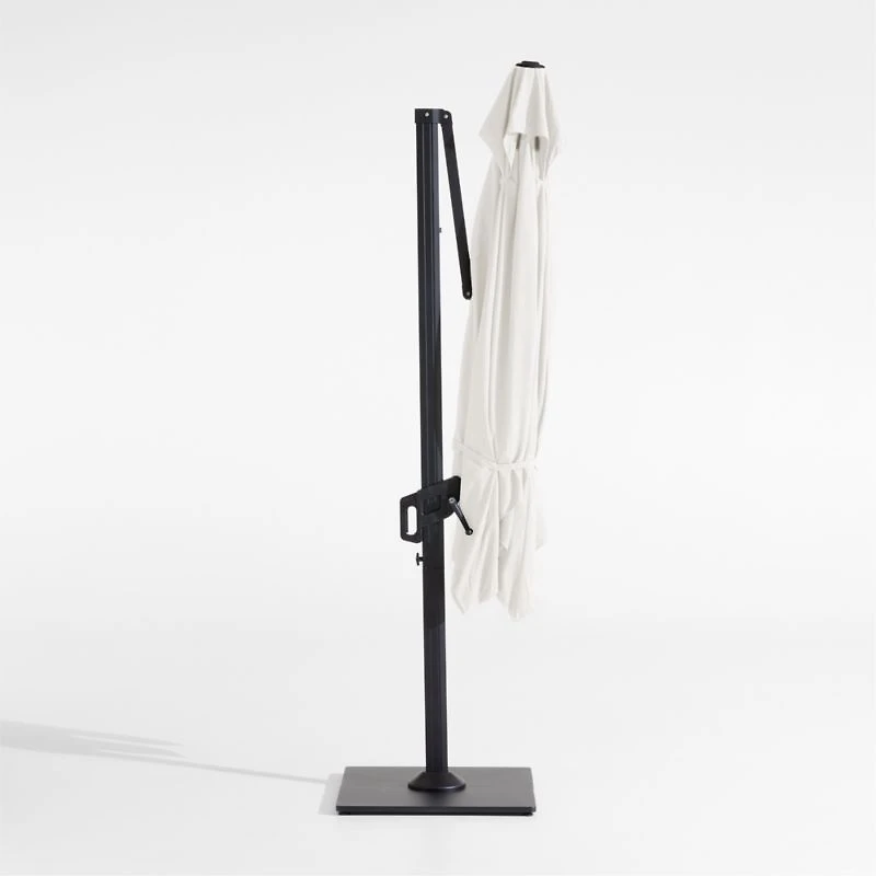 9' Square Canvas Sunbrella® Cantilever Outdoor Patio Umbrella with Black Metal Frame