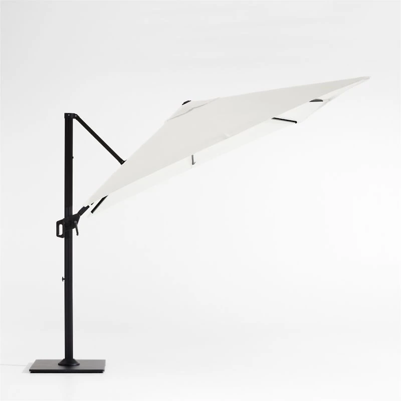 9' Square Canvas Sunbrella® Cantilever Outdoor Patio Umbrella with Black Metal Frame