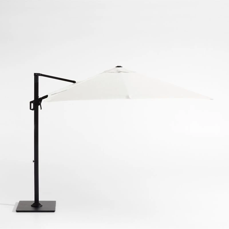 9' Square Canvas Sunbrella® Cantilever Outdoor Patio Umbrella with Black Metal Frame