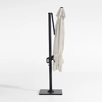 9' Square Cast Silver Sunbrella® Cantilever Outdoor Patio Umbrella with Black Metal Frame