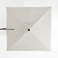 9' Square Cast Silver Sunbrella® Cantilever Outdoor Patio Umbrella with Black Metal Frame