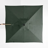 9' Square Cast Ivy Green Sunbrella® Cantilever Outdoor Patio Umbrella with Faux Wood Metal Frame