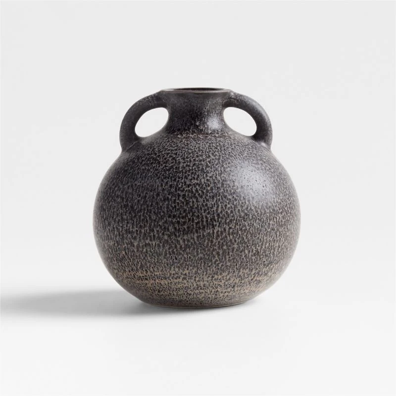 Arrondir Dark Brown Ceramic Vase 5" by Athena Calderone