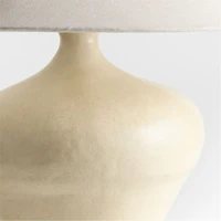 Briller Ivory Ceramic Table Lamp with Linen Shade by Athena Calderone 21.55"