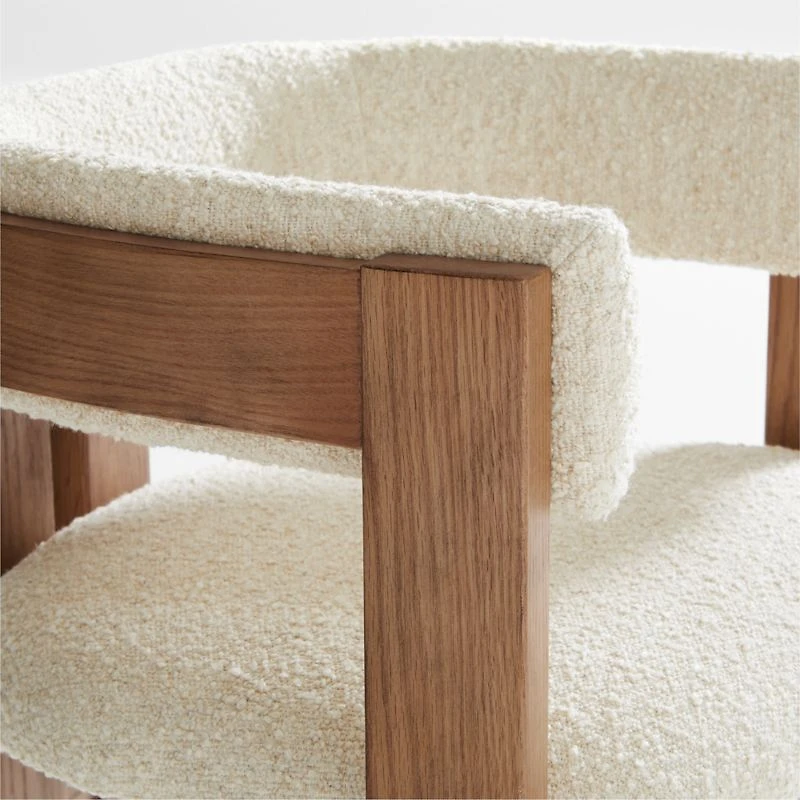 Ceremonie Natural Boucle Dining Armchair by Athena Calderone