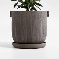 Crucible Large Black Terracotta Planter with Saucer by Athena Calderone