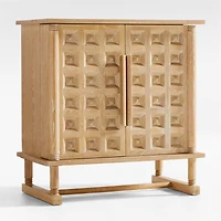 Honore Natural Oak Wood 38" Bar Cabinet by Athena Calderone