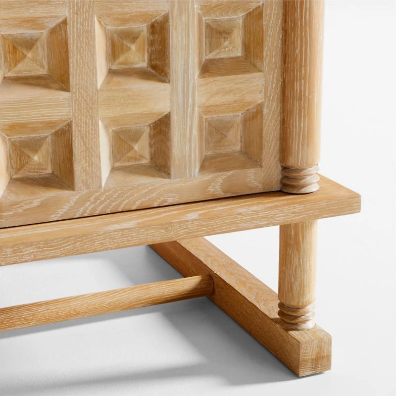 Honore Natural Oak Wood 38" Bar Cabinet by Athena Calderone
