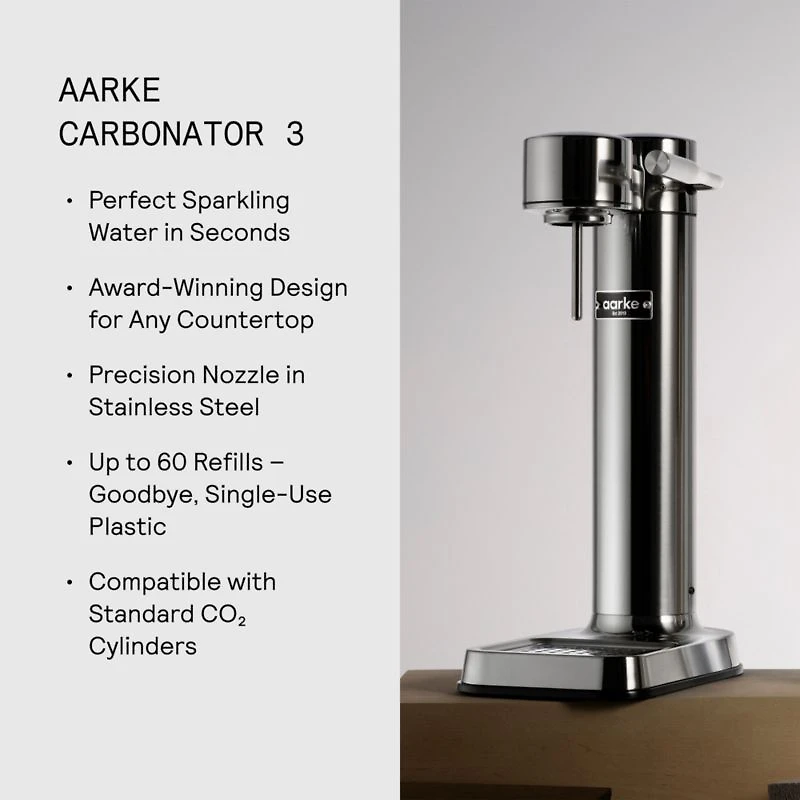 Aarke Carbonator III Stainless Steel Sparkling Water Maker