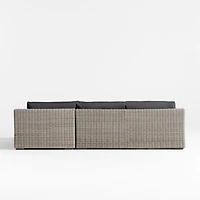 Abaco Resin Wicker -Piece Right-Arm Chaise Outdoor Sectional Sofa with Charcoal Sunbrella ® Cushions