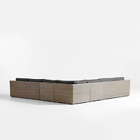 Abaco Resin Wicker 5-Piece L-Shaped Outdoor Sectional Sofa with Charcoal Sunbrella ® Cushions