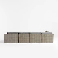 Abaco Resin Wicker 5-Piece Right-Arm Chaise Outdoor Sectional Sofa with Graphite Sunbrella ® Cushions