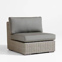 Abaco Grey Resin Wicker Outdoor Armless Chair with Graphite Sunbrella ® Cushion