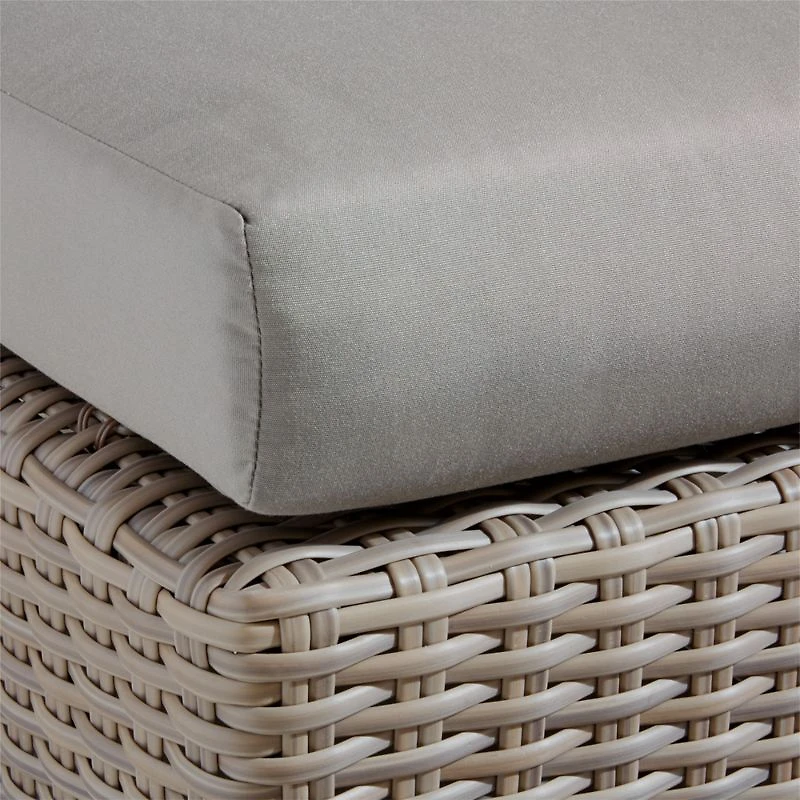 Abaco Grey Resin Wicker Outdoor Armless Chair with Graphite Sunbrella ® Cushion