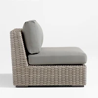 Abaco Grey Resin Wicker Outdoor Armless Chair with Graphite Sunbrella ® Cushion