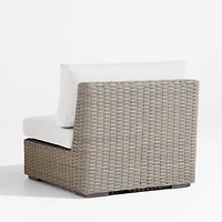 Abaco Resin Wicker Outdoor Armless Chair with Natural Sunbrella ® Cushion