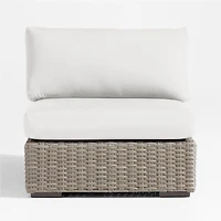 Abaco Resin Wicker Outdoor Armless Chair with Natural Sunbrella ® Cushion