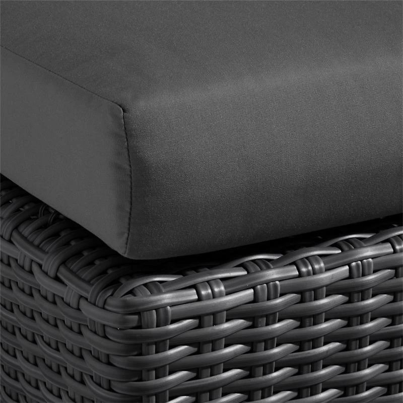 Abaco Resin Wicker Charcoal Grey Outdoor Armless Chair with Charcoal Sunbrella ® Cushion