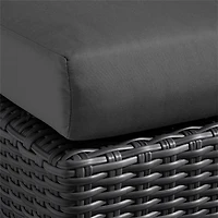 Abaco Resin Wicker Charcoal Grey Outdoor Armless Chair with Charcoal Sunbrella ® Cushion