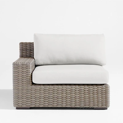 Abaco Resin Wicker Left-Arm Outdoor Lounge Chair with Natural Sunbrella ® Cushion