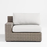 Abaco Resin Wicker Left-Arm Outdoor Lounge Chair with Natural Sunbrella ® Cushion