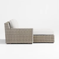 Abaco Resin Wicker Left-Arm Outdoor Chaise Lounge with Natural Sunbrella ® Cushion