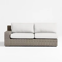 Abaco Resin Wicker Left-Arm Outdoor Sofa with Natural Sunbrella ® Cushions