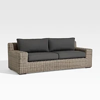 Abaco 83" Resin Wicker Outdoor Sofa with Soot Grey Sunbrella ® Cushion