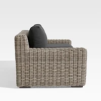 Abaco 83" Resin Wicker Outdoor Sofa with Soot Grey Sunbrella ® Cushion