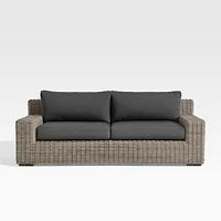 Abaco 83" Resin Wicker Outdoor Sofa with Soot Grey Sunbrella ® Cushion