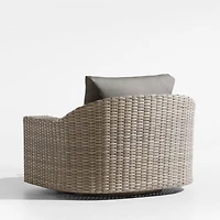 Abaco Resin Wicker Outdoor Swivel Lounge Chair with Graphite Sunbrella ® Cushions