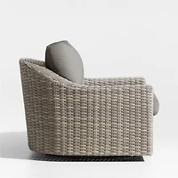 Abaco Resin Wicker Outdoor Swivel Lounge Chair with Graphite Sunbrella ® Cushions