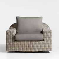 Abaco Resin Wicker Outdoor Swivel Lounge Chair with Graphite Sunbrella ® Cushions