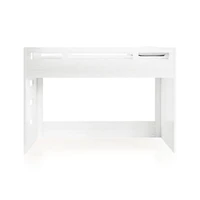 Abridged White Glaze Wood Low Kids Twin Loft Bed with Left Ladder