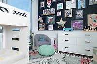 Abridged White Glaze Wood Low Kids Twin Bunk Bed with Left Ladder