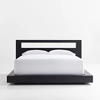 Adia Black Wood Platform Queen Bed by Leanne Ford