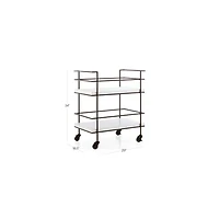 Adina Black Cart with White Concrete Shelves