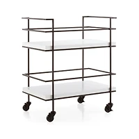 Adina Black Cart with White Concrete Shelves