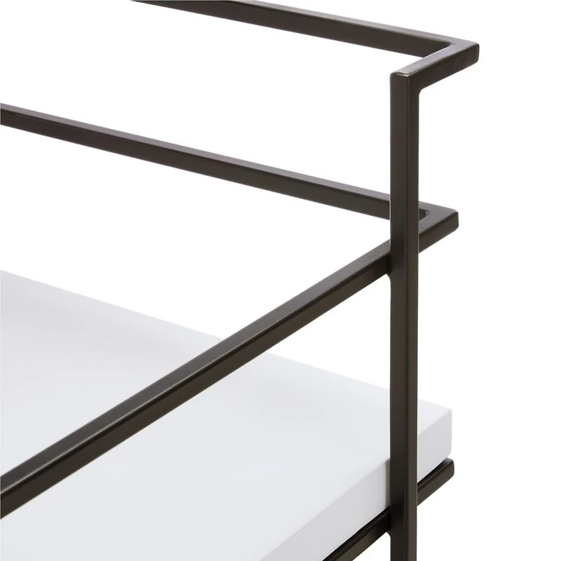 Adina Black Cart with White Concrete Shelves