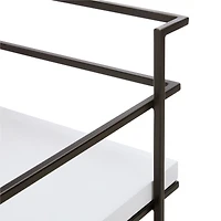 Adina Black Cart with White Concrete Shelves