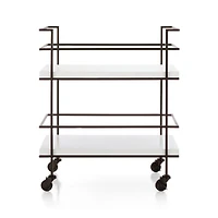 Adina Black Cart with White Concrete Shelves