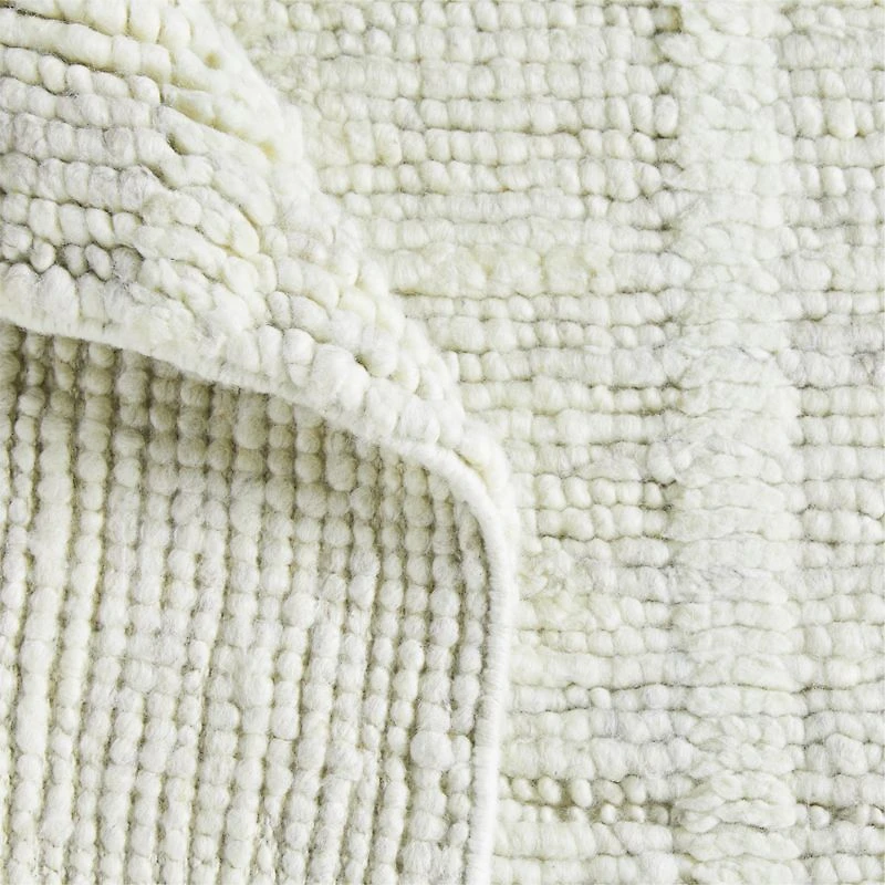 Agen Wool Handwoven Grid Ivory Area Rug 8'x10'