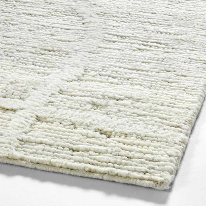 Agen Wool Handwoven Grid Ivory Area Rug 8'x10'