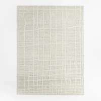 Agen Wool Handwoven Grid Ivory Area Rug 8'x10'