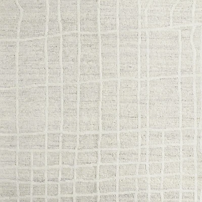 Agen Wool Handwoven Grid Ivory Area Rug 8'x10'