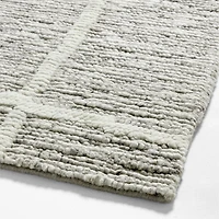 Agen Wool Handwoven Grid Light Grey Area Rug 6'x9'