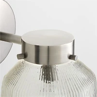 Aiden Ribbed Glass Light Pewter Wall Sconce Light